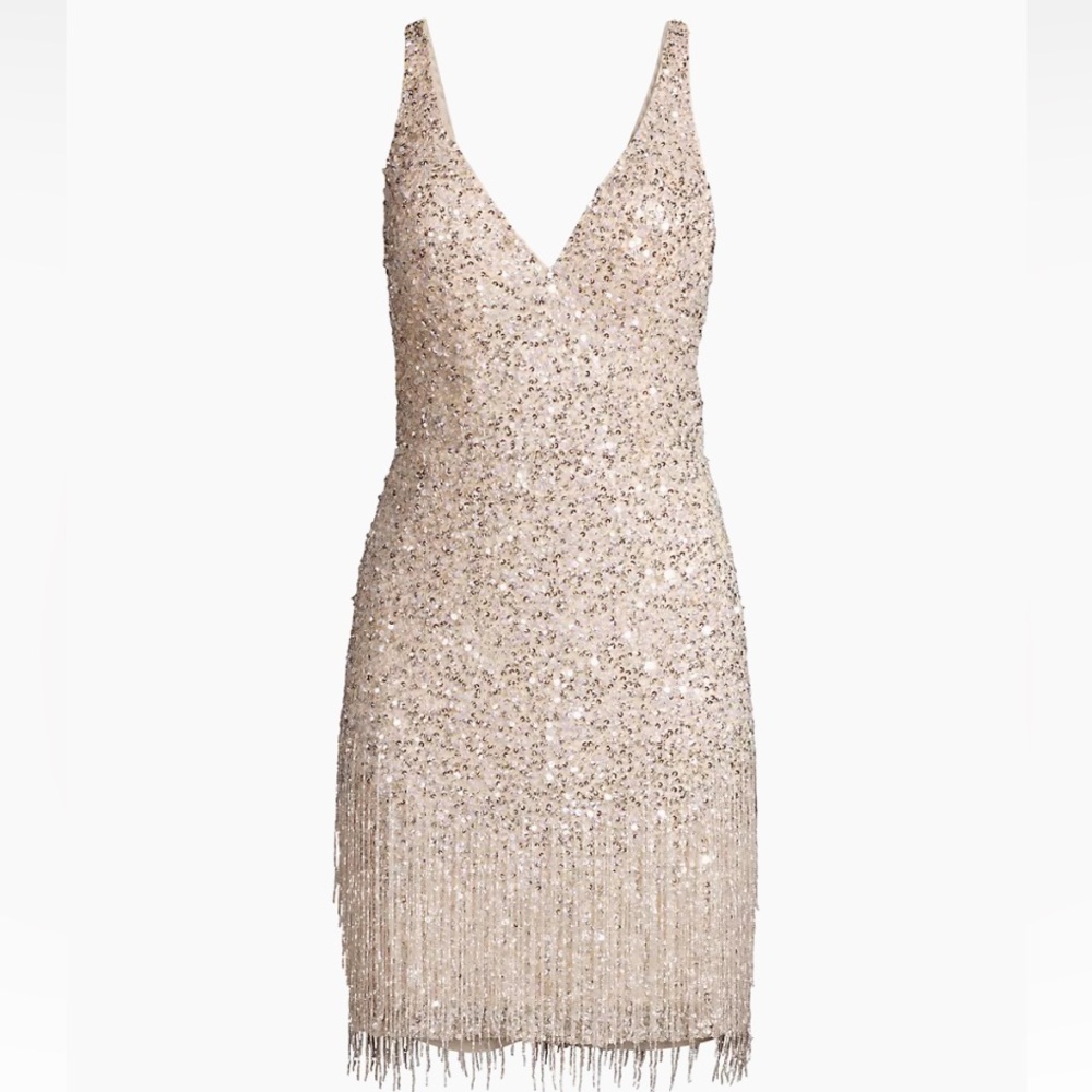 Silver Mac Duggal Cocktail Dress 🩶